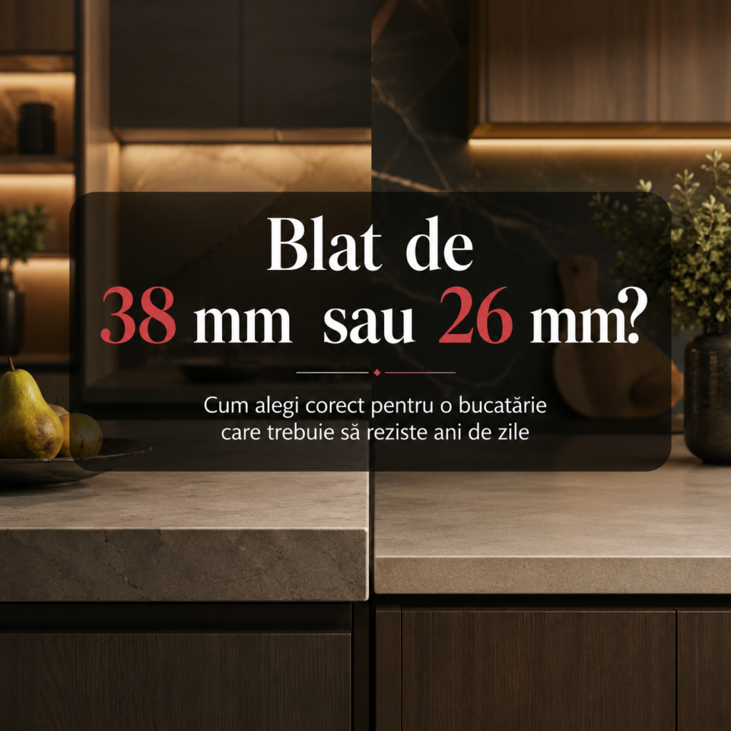 Blat de bucătărie de 38 mm sau 26 mm – comparație și recomandări